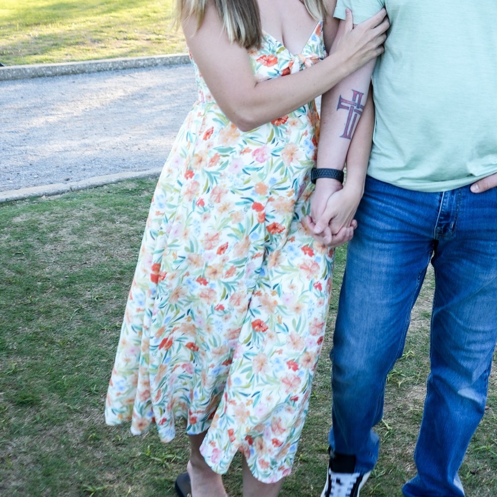 Baltic Born Floral Dress with Orange and Green
